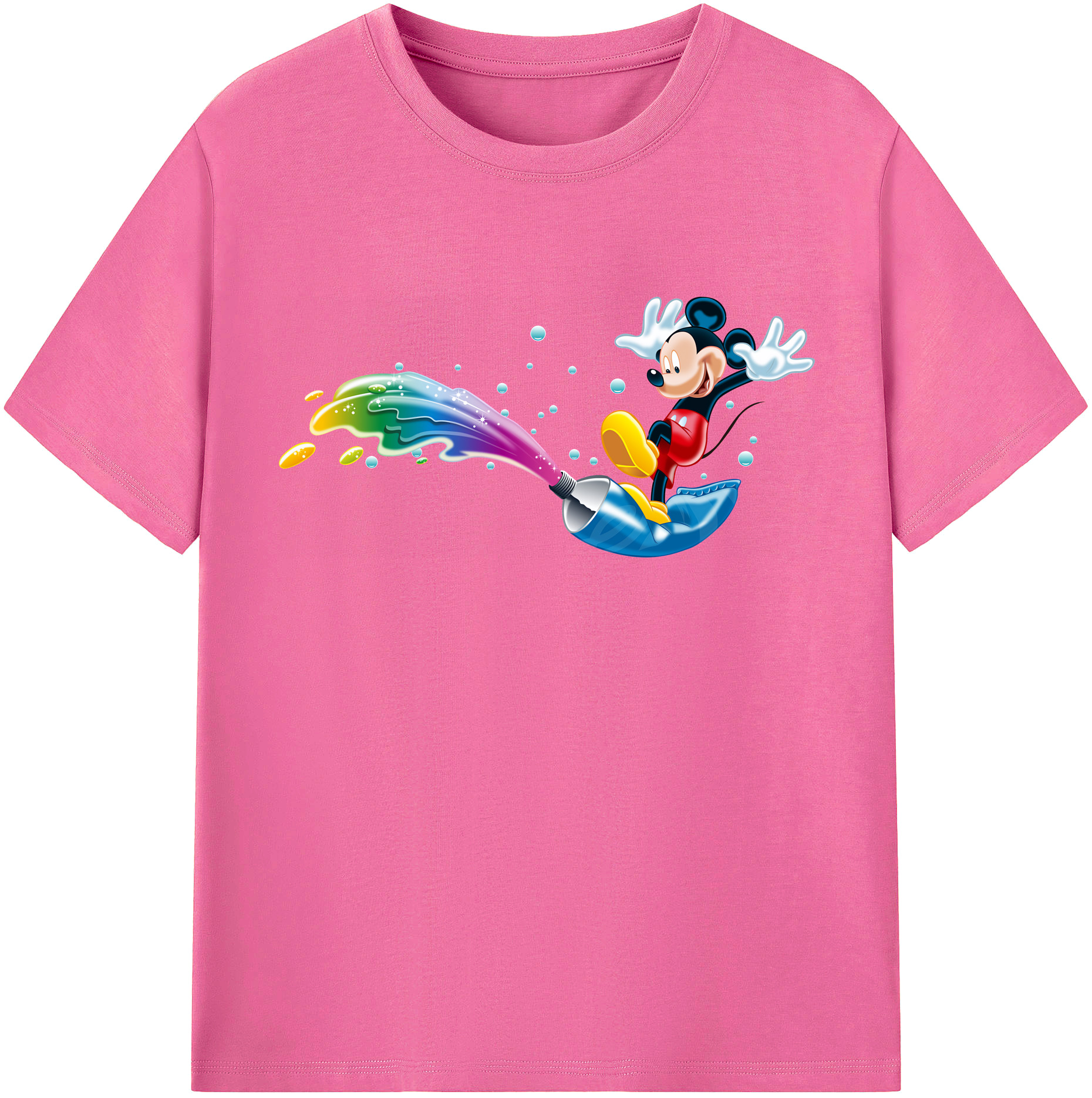 ミッキーマウス Mickey Mouse レディースカジュアルプリントTシャツ（綿100％）